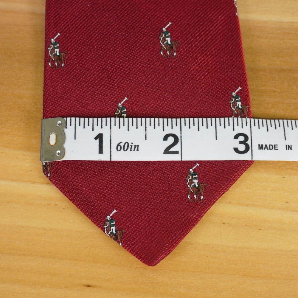 Polo Ralph Lauren Necktie Kids Red Silk Pony Logo Italian Made Classic Preppy - Picture 5 of 7